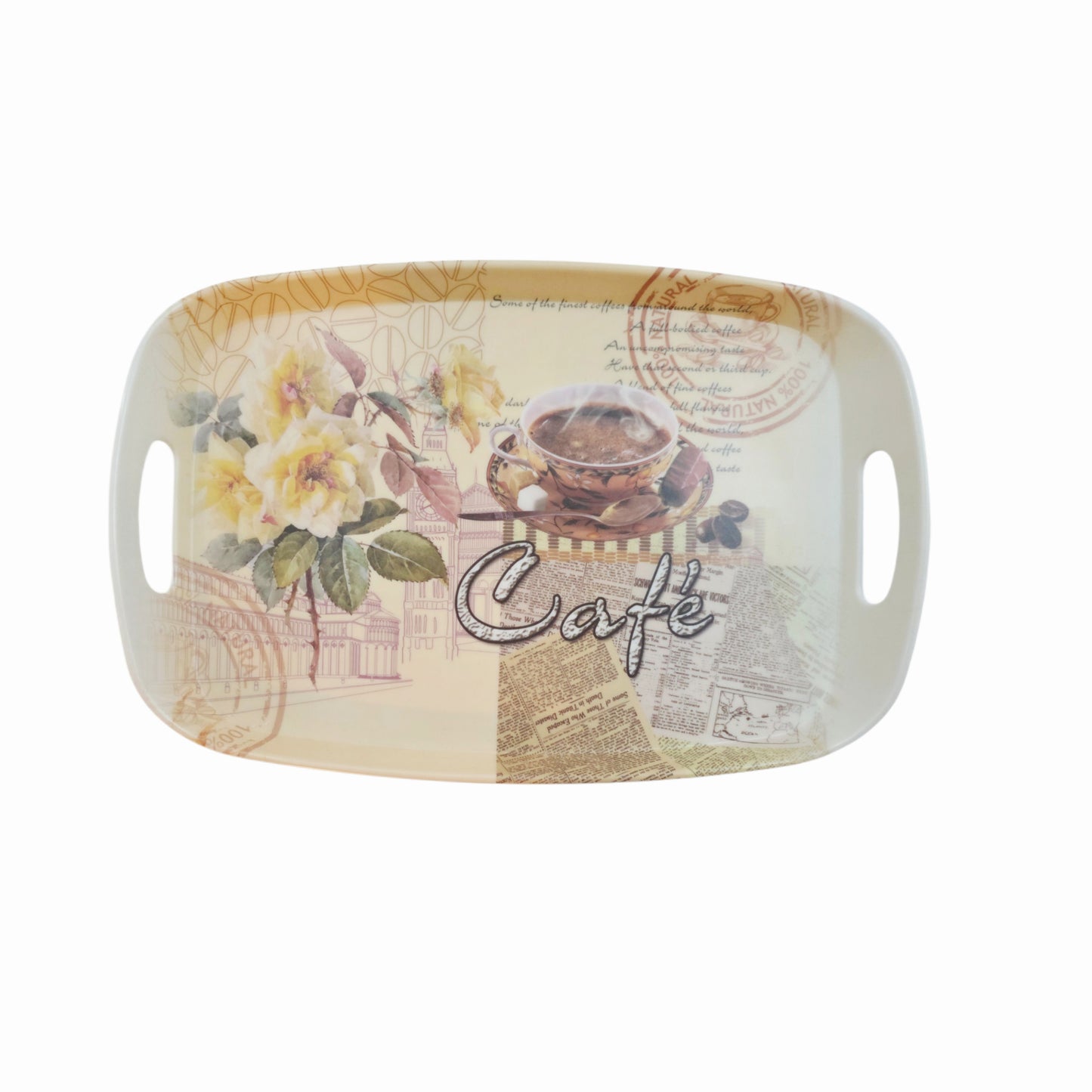 "Flower & Coffee Café" Food/Drink Serving Trays - 3 Sizes