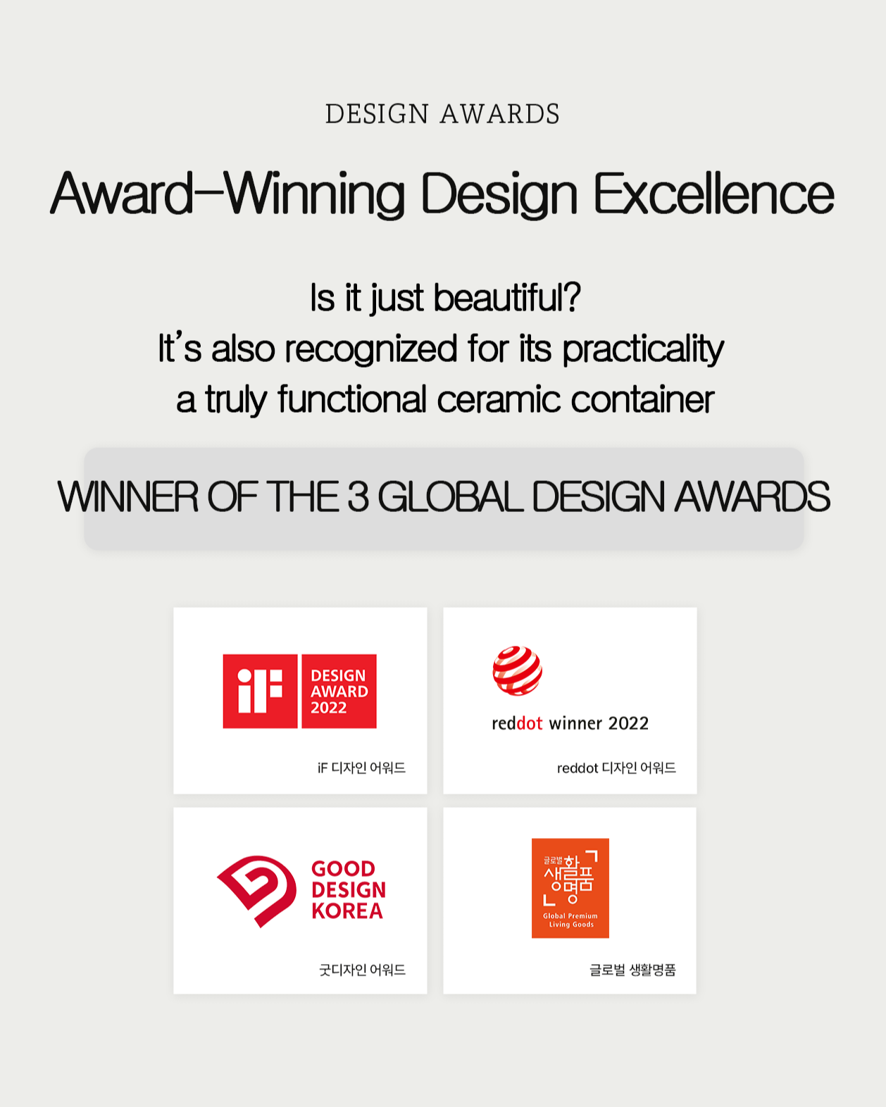 Neoflam Fika One 600ml (20oz) Ceramic Round Food Storage Container - Tempered Glass & Silicone Lid - Made in Thailand