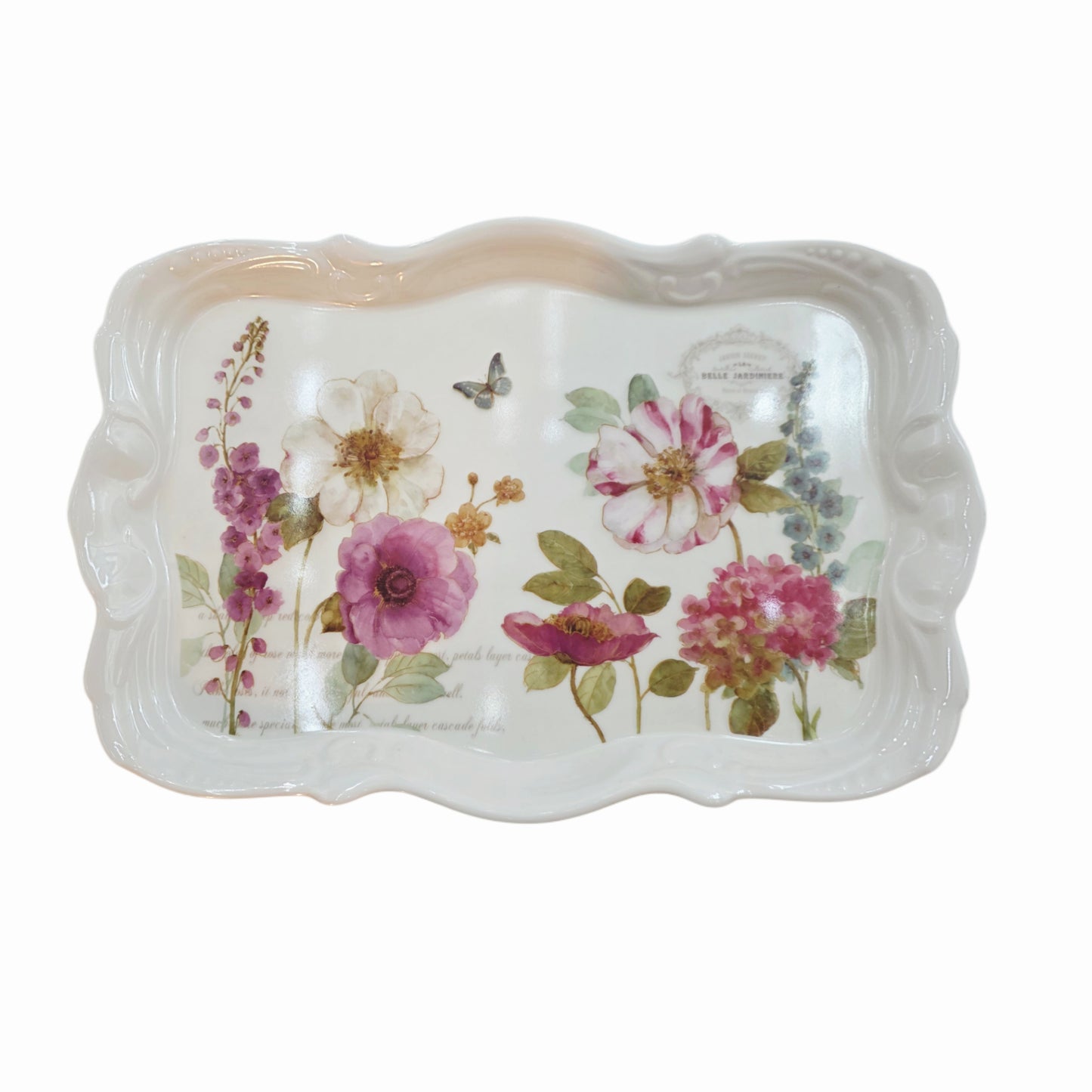 French Floral Garden Design Food/Drink Serving Trays - 3 Sizes