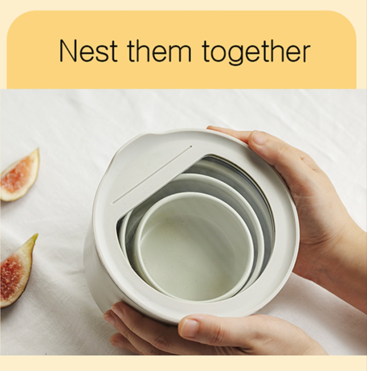 Neoflam Fika One 600ml (20oz) Ceramic Round Food Storage Container - Tempered Glass & Silicone Lid - Made in Thailand