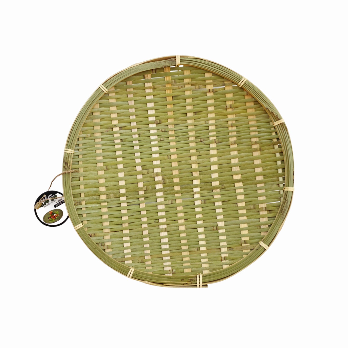 Home Art Round Bamboo Wicker Trays - 3 Sizes - 25cm (9.8") / 30cm (11.8") / 35cm (13.8")