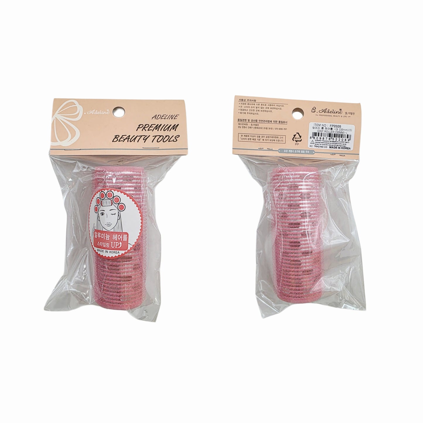 Adeline "Sticky Grip" Hair Curlers/Rollers - Made in Korea - 2 Sizes