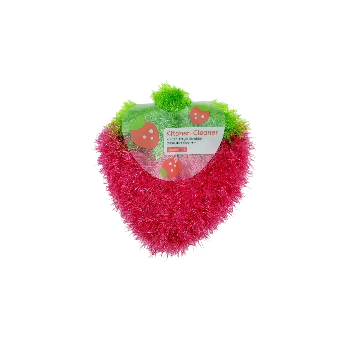 Joylife Handmade Knitted Acrylic Tawashi Strawberry Scrubber - Made in Korea