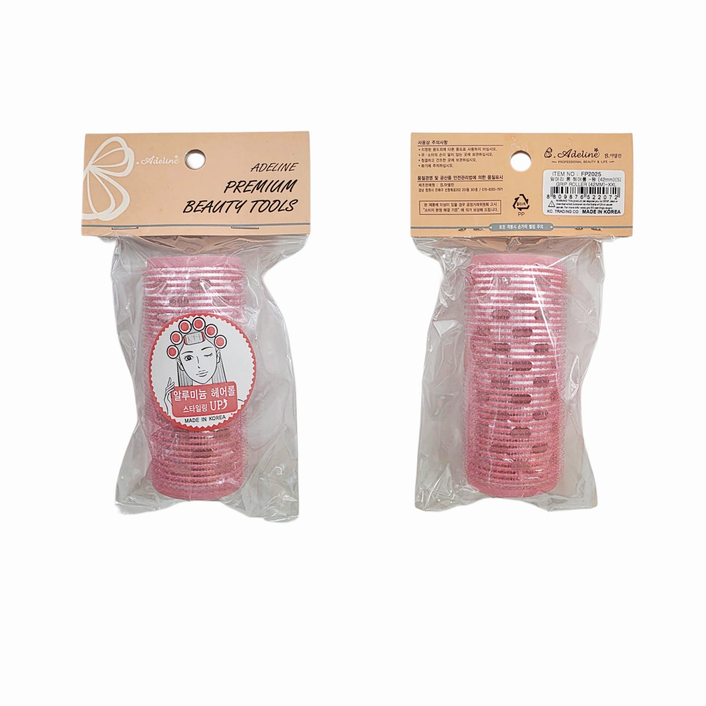 Adeline "Sticky Grip" Hair Curlers/Rollers - Made in Korea - 2 Sizes