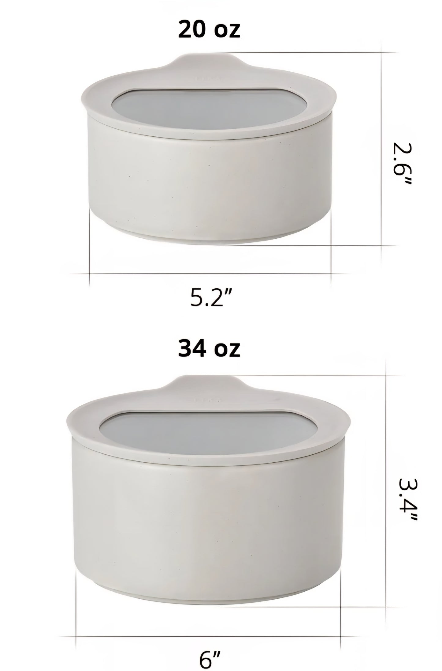 Neoflam Fika One 600ml (20oz) Ceramic Round Food Storage Container - Tempered Glass & Silicone Lid - Made in Thailand