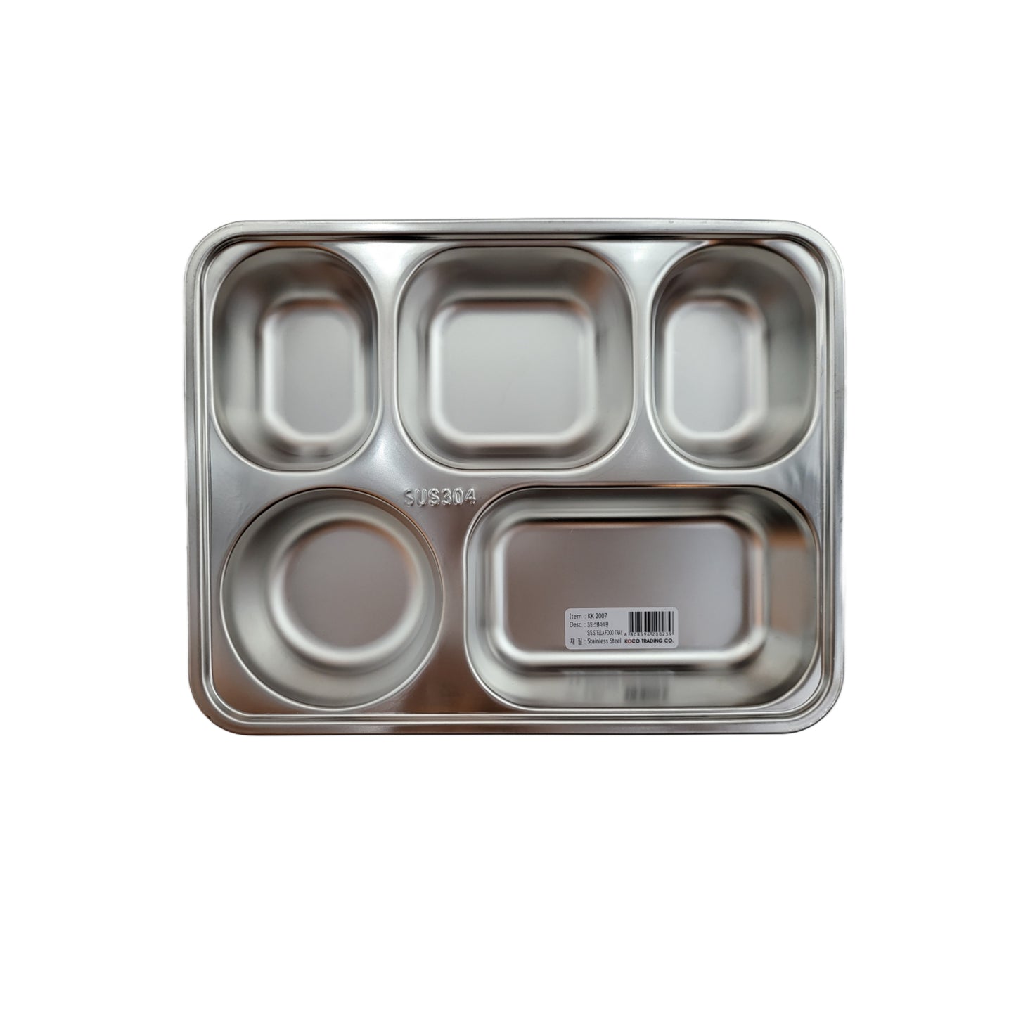 Stainless Steel Food Tray (5-partition)