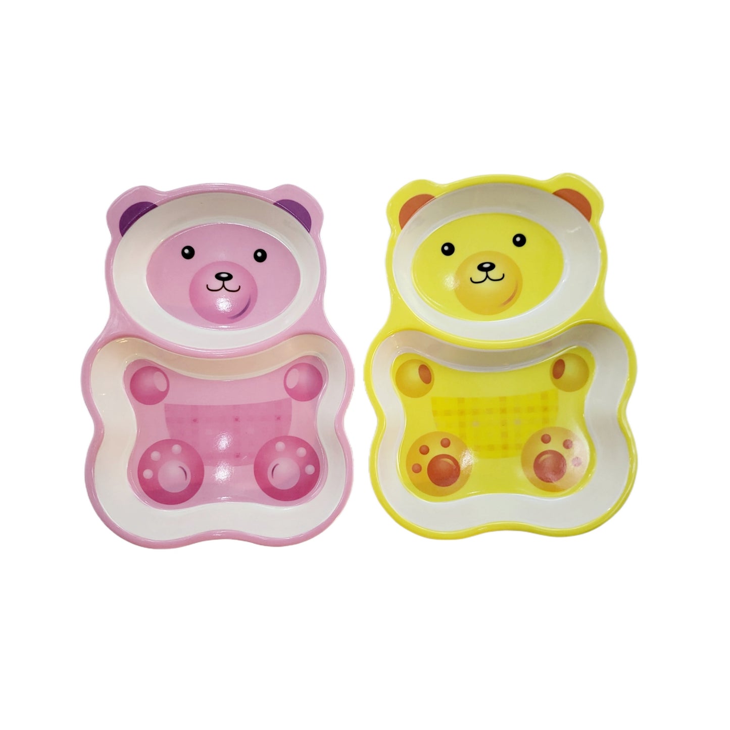 Cute Bear Kids Snack Tray (2-partition) - Melamine