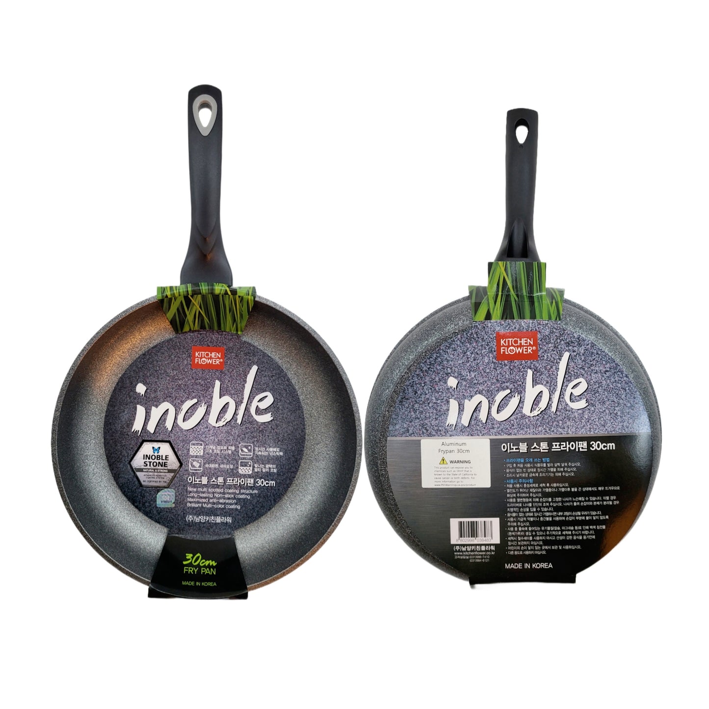 Kitchen Flower "inoble" Stone Coated 30cm Fry Pan - Made in Korea