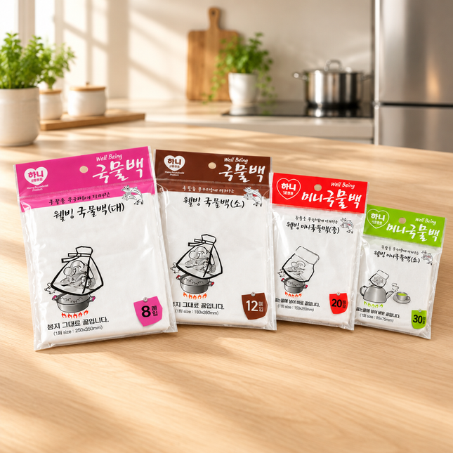"Hany Well Being" Disposable Soup Stock & Broth Filter Bags - 4 Sizes - Made in Korea