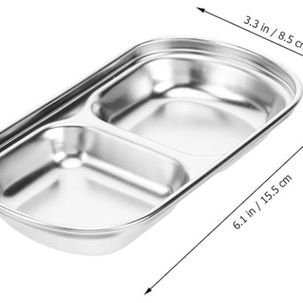 2-Partition Stainless Steel Sauce/Condiment Dipping Bowl (SUS304)