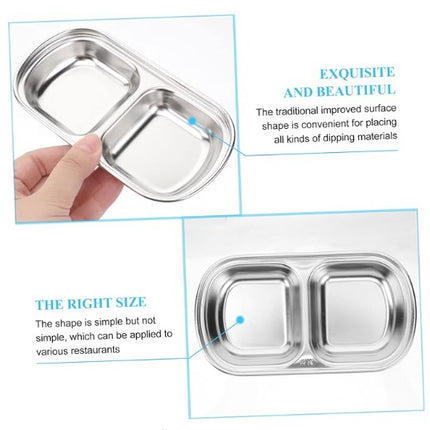 2-Partition Stainless Steel Sauce/Condiment Dipping Bowl (SUS304)