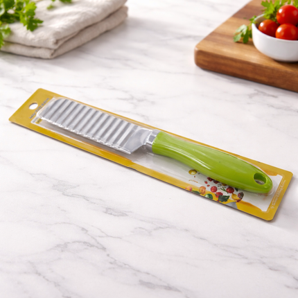 MS Living Korea Stainless Steel Crinkle Cutter with Green Handle - 9.96" (25.3 cm)