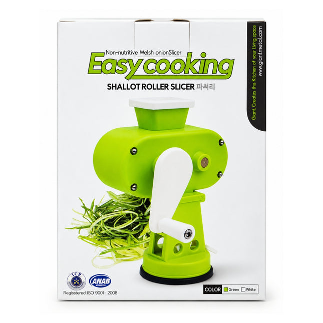 "GIANT" Manual Green Onion & Scallion Strip Slicer - Hand Crank Shredder with Suction Base - Made in Korea