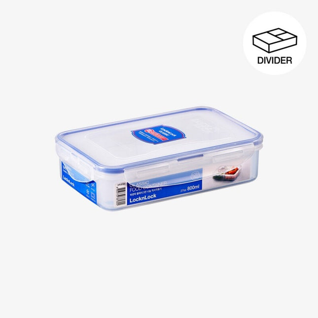 LocknLock Classic Food Container (HPL816C Rectangle w/ 2 removable compartments - 3 sections - 800ml / 27oz)