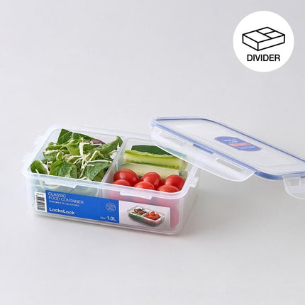 LocknLock Classic Food Container (HPL817C Rectangle w/ 2 removable compartments - 3 sections - 1.0L / 34oz)
