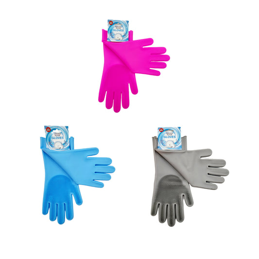 Silicone Scrubber Gloves (Dishwashing, cleaning, scrubbing, pet washing)