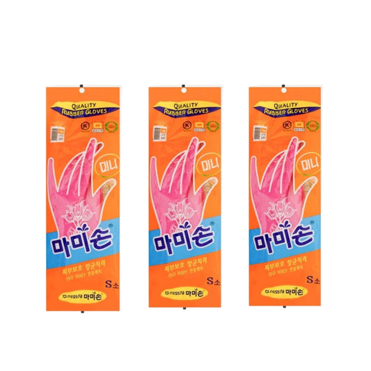3-pack Mamison Rubber Dishwashing Gloves "Small" - Made in Korea