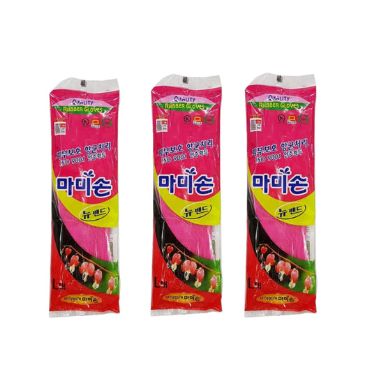 3-pack Mamison Rubber Dishwashing Gloves "Large" - Made in Korea