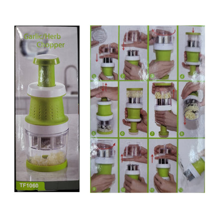 Mini Handheld Garlic & Herb Push-Top Chopper – Compact Manual Food Processor