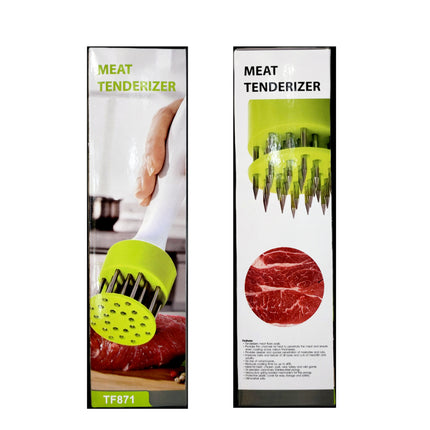 Handheld 24-Blade Meat Tenderizer – Spring-Loaded Stainless Steel Needles
