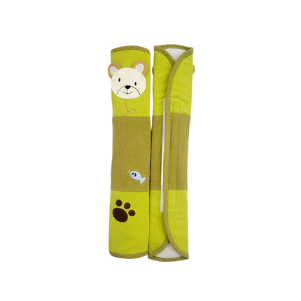 Refrigerator Handle/Seat Belt Covers Large (2 pcs - Cute Bear Design) - Washable cloth, velcro straps