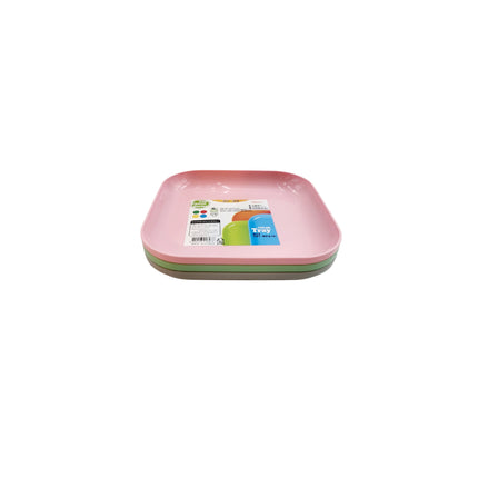 Pastel Party Square Trays ("M") - Set of 3 pcs - Durable plastic - Made in Korea