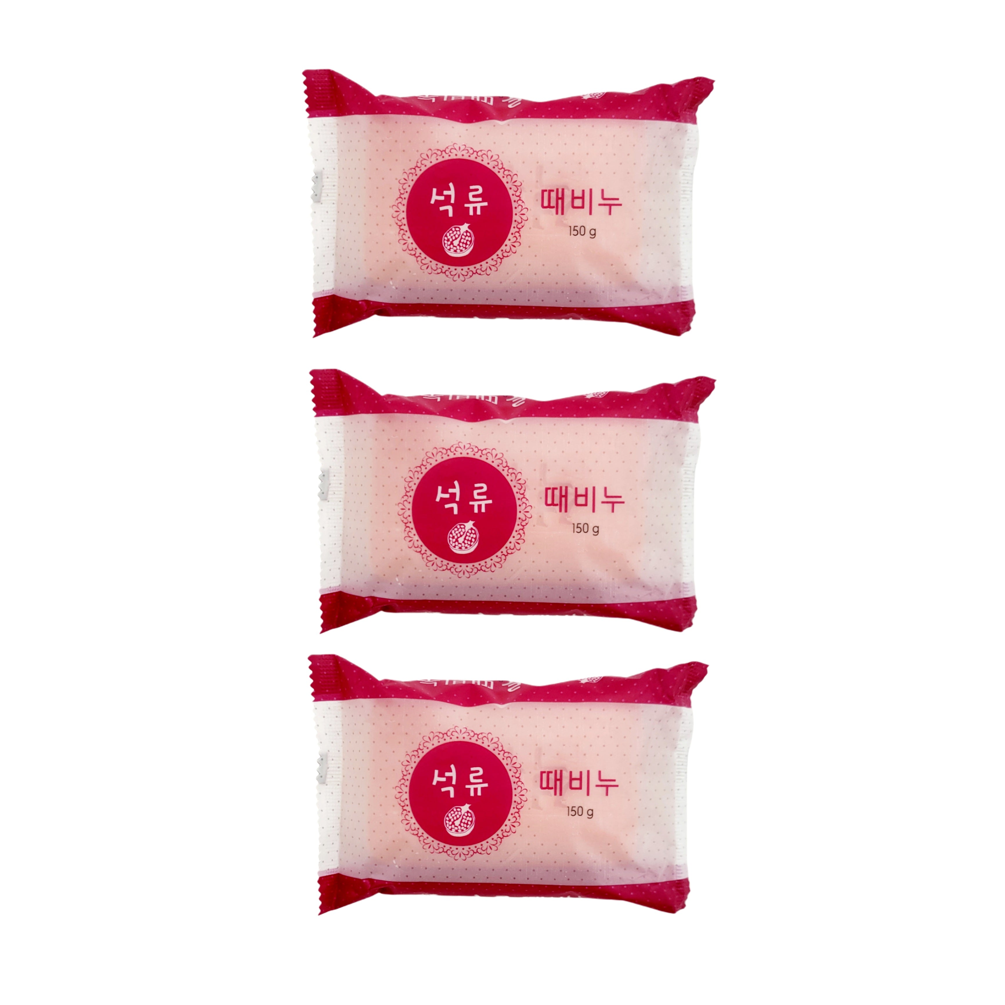 3 pcs of Body/Face Exfoliating Korean Pomegranate Bar Soap