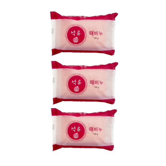 3 pcs of Body/Face Exfoliating Korean Pomegranate Bar Soap