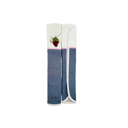 Refrigerator Handle/Seat Belt Covers Large (2 pcs - Elegant Grape Design) - Washable cloth, velcro straps