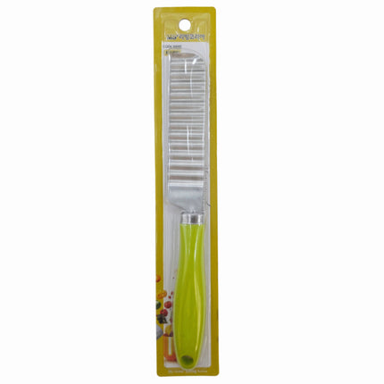 MS Living Korea Stainless Steel Crinkle Cutter with Green Handle - 9.96" (25.3 cm)