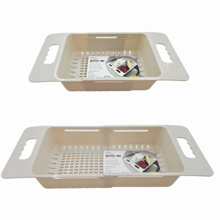 Bukcal Expandable Sliding Sink Basket & Dish Drying Rack – 14.75" to 18.75" – Made in Korea