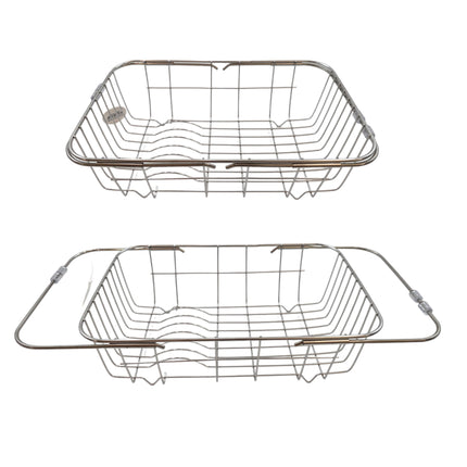 Expandable Stainless Steel Over-the-Sink Dish Drying Rack Basket – Small – 12.5" to 16.5"