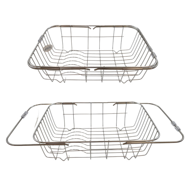 Expandable Stainless Steel Over-the-Sink Dish Drying Rack Basket – Small – 12.5" to 16.5"