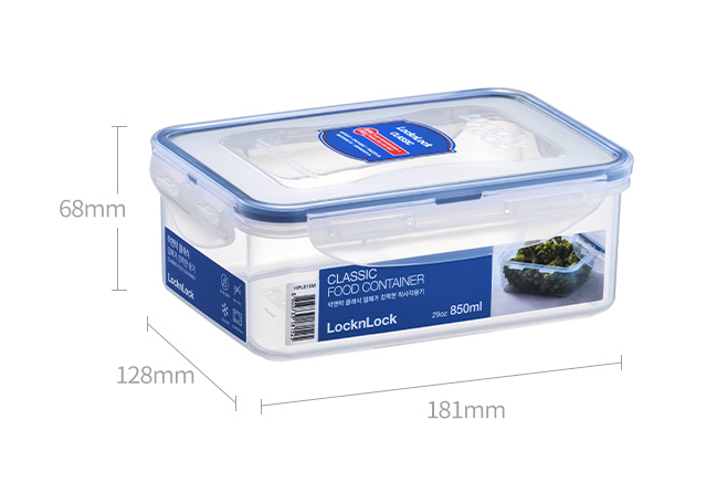 LocknLock Classic Food Container (HPL815M Rectangle - 850ml / 29oz)