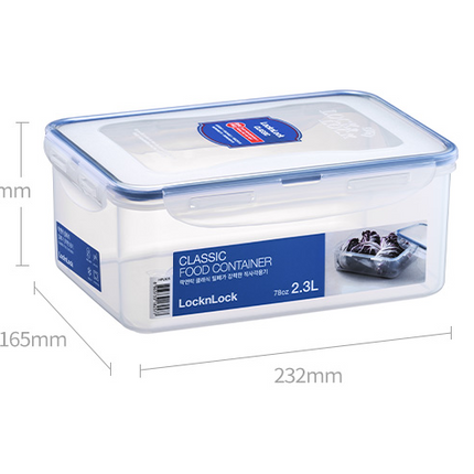 LocknLock Classic Food Container (HPL825 Rectangle - 2.3L / 78oz)
