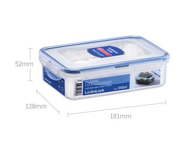 LocknLock Classic Food Container (HPL815 Rectangle - 550ml / 19oz)