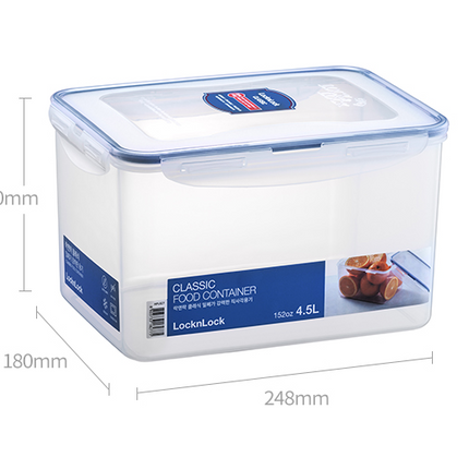 LocknLock Classic Food Container (HPL827 Rectangle - 4.5L / 152oz)