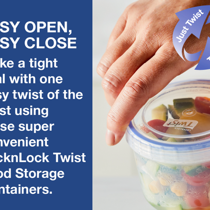 LocknLock Twist Food Container (LLS133 Cylinder - 1.3L / 44oz)