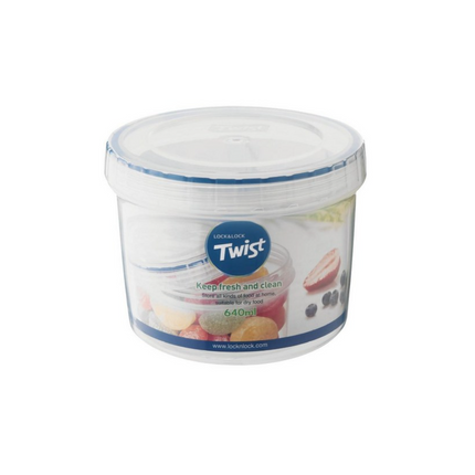 LocknLock Twist Food Container (LLS131 Round - 640ml / 22oz)