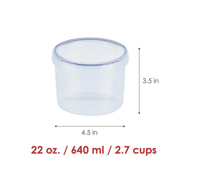 LocknLock Twist Food Container (LLS131 Round - 640ml / 22oz)