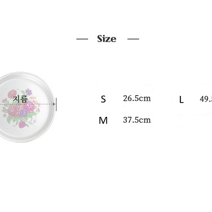 Traditional Korean Flower Design Round Aluminum Serving Trays (3 Sizes) - Made in Korea