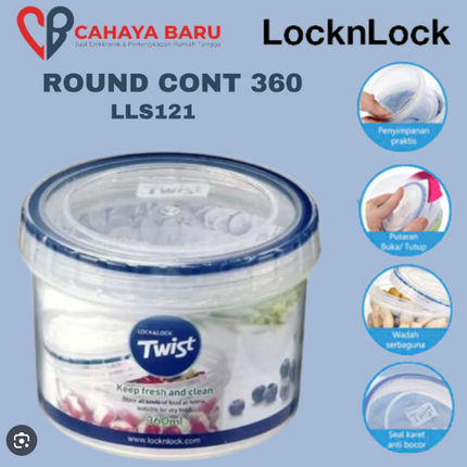LocknLock Twist Food Container (LLS121 Round - 360ml / 12oz)