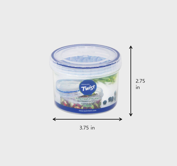 LocknLock Twist Food Container (LLS121 Round - 360ml / 12oz)