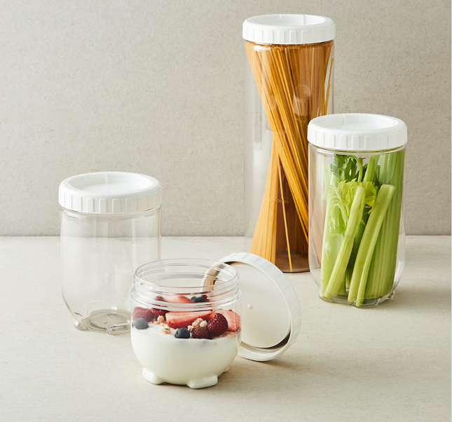 LocknLock Interlock Space Saving Food Container (INL401 Small Cylinder - 620ml / 21oz)