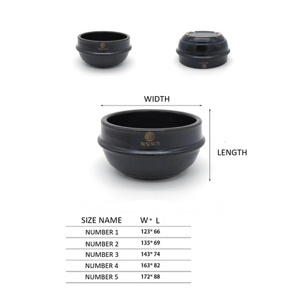 Korean Ttukbaegi Earthenware Soup Bowls – Standard Type - Authentic Clay Pots for Stews/Soups/Noodles/Rice - Made in Korea - 7 Sizes
