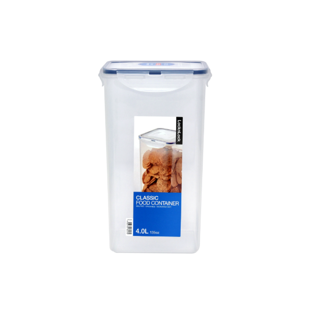 LocknLock Classic Food Container (HPL822R Tall Square/Rectangle - 4.0L / 135oz)