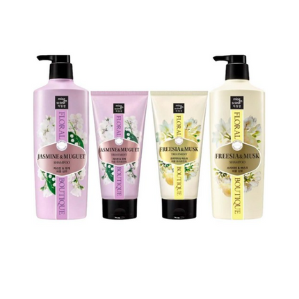 Mise En Scene Floral Boutique Shampoo & Treatment ("Freesia & Musk" or "Jasmine & Muguet") - Made in Korea