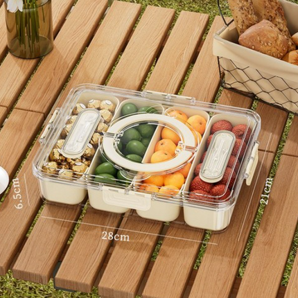 Large Snap-Lock Produce Storage Container w/ 4 Removable Strainers, Clear Lid, & Carrying Handles