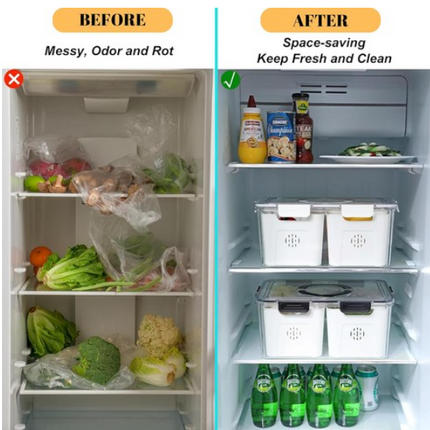 Large Snap-Lock Produce Storage Container w/ 4 Removable Strainers, Clear Lid, & Carrying Handles