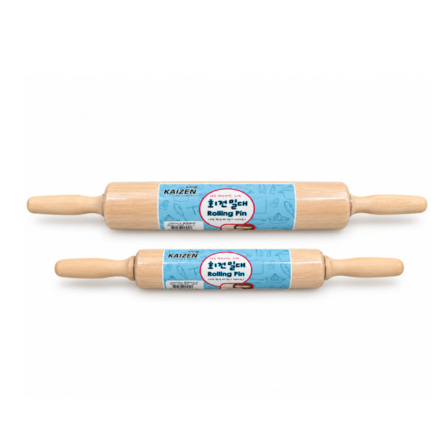 Kaizen Wooden Rolling Pin with Free-Rolling Barrel – 2 Sizes